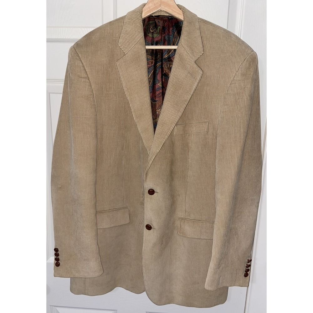 Lauren Ralph‎ Lauren Men's Corduroy Coat Blazer Two Button Brown Paisley 42L